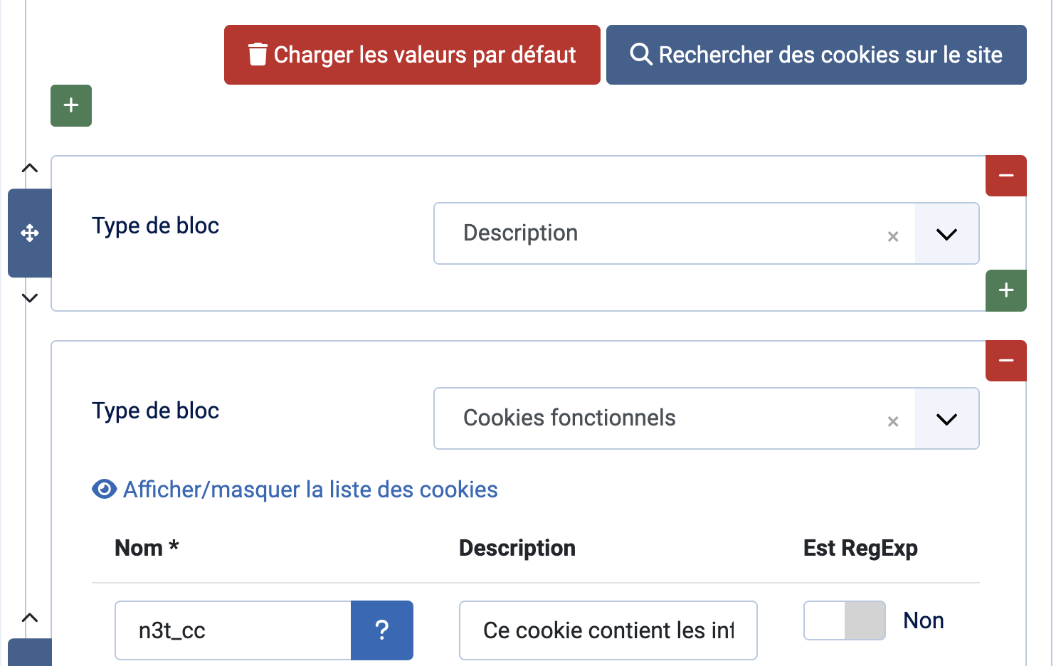 Affichage des cookies avec l'outil développeur